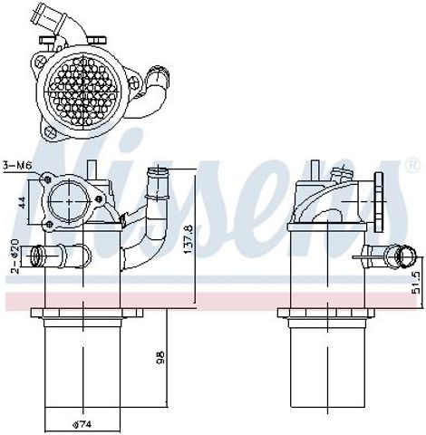Радиатор системы EGR 989423 NISSENS