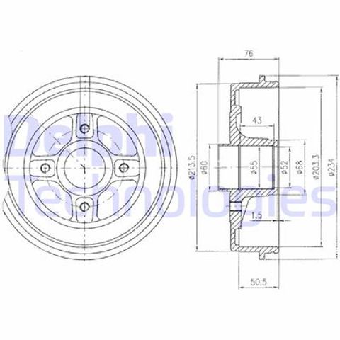 Задний барабан BF423 DELPHI