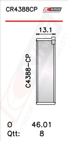Вкладыши шатунные STD CR4388CP KING