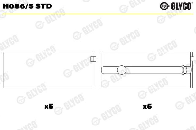 H0865STD Вкладыши коленвала коренные, комплект, стандарт (STD) купить Чернигов