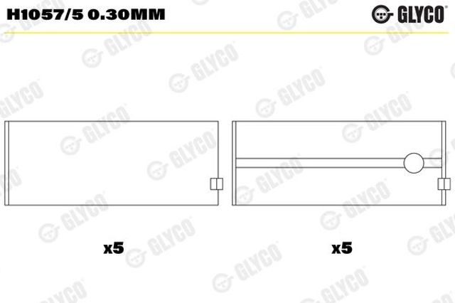 Комплект подшипников скольжения коленвала H10575030MM GLYCO