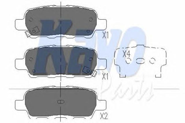Комплект задних колодок KBP6517 KAVO PARTS