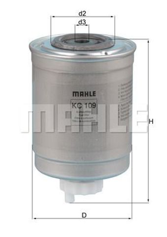 Фильтр тонкой очистки топлива KC109 MAHLE