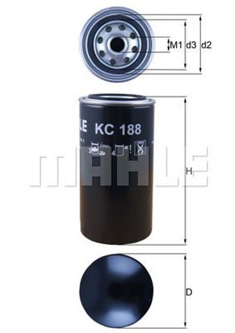 KC188 MAHLE Фильтр топливный купить в Харьков