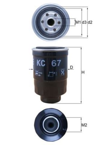 Фильтр-отстойник топлива грубой очистки KC67 MAHLE