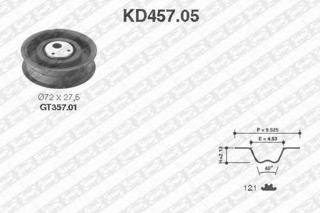 Ремонтний комплект для заміни паса  газорозподільчого механізму KD457.05