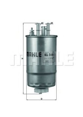Фильтр топливный mahle KL 566