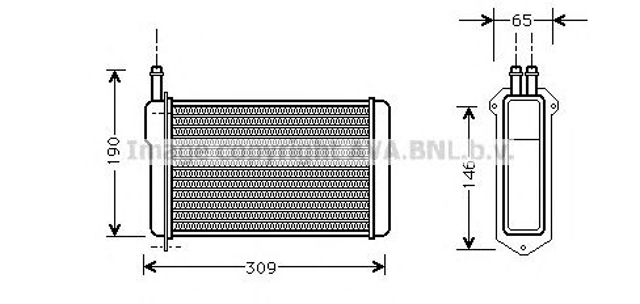 Теплообмінник, система опалення салону LA6009
