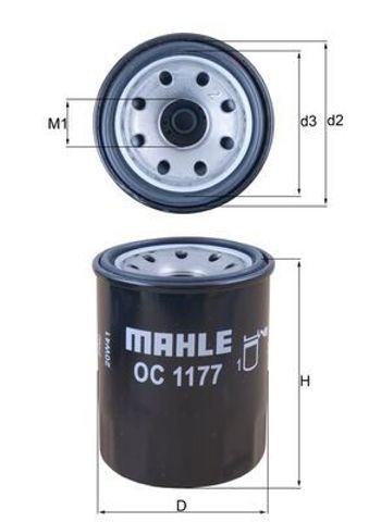 OC1177 MAHLE Фильтр масляный купить в Украина