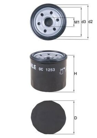 MAHLE OC1253 Фильтр масляный в наличии Днепр
