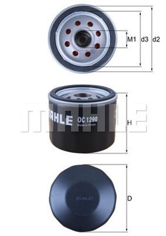 OC1290 MAHLE Масляный фильтр купить в Ровно