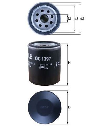 MAHLE OC1397 Масляный фильтр в наличии Одесса