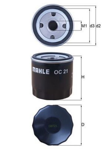 MAHLE OC21 Фильтр масляный в наличии Житомир