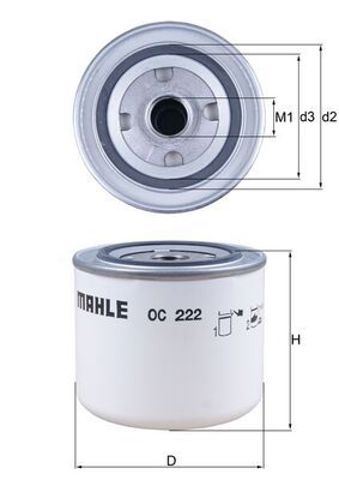 Маслофильтр OC222 MAHLE