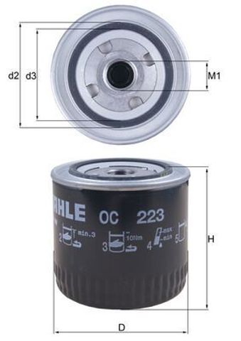 MAHLE OC223 Масляный фильтр в наличии Павлоград