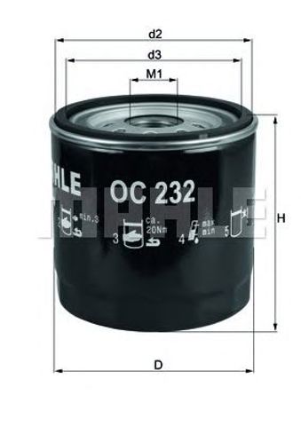 OC232 MAHLE Масляный фильтр купить в Ужгород