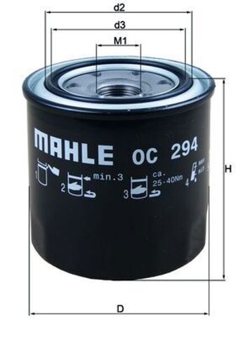 MAHLE OC294 Фильтр масляный в наличии Полтава