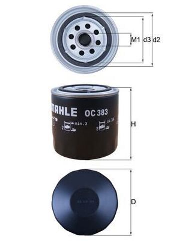 MAHLE OC383 Масляный фильтр в наличии Ровно