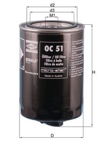 MAHLE OC51OF Масляный фильтр в наличии Львов