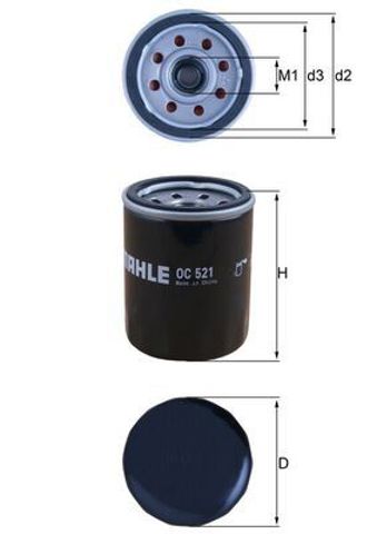 OC521 MAHLE Фильтр масляный купить в Днепр