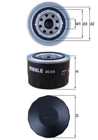 MAHLE OC570 Масляный фильтр в наличии Полтава