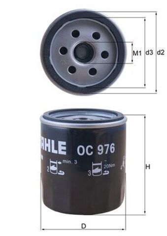 MAHLE OC976 Фильтр масляный в наличии Ровно