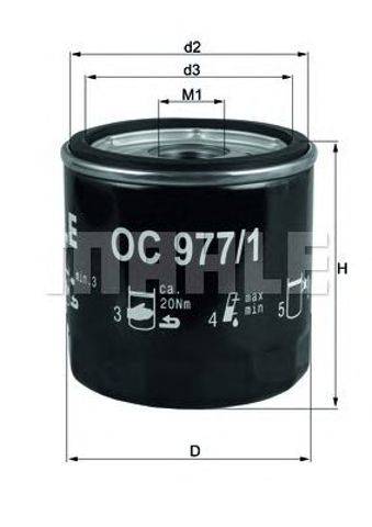 MAHLE OC9771 Фильтр масляный в наличии Винница