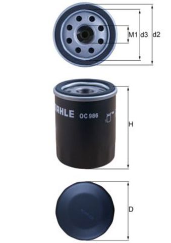 OC986 MAHLE Масляный фильтр купить в Чернигов