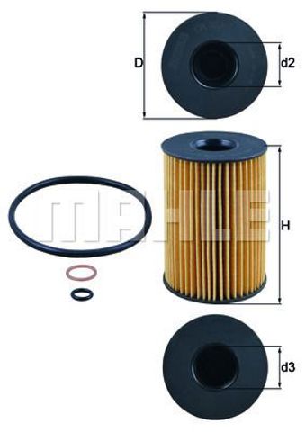 MAHLE OX3537D Фильтр масляный в наличии Харьков