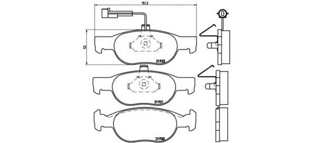 Комплект тормозных колодок, дисковый тормоз P23057