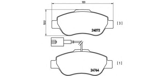 Комплект тормозных колодок, дисковый тормоз P23107