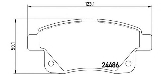 Комплект задних колодок P24066 BREMBO