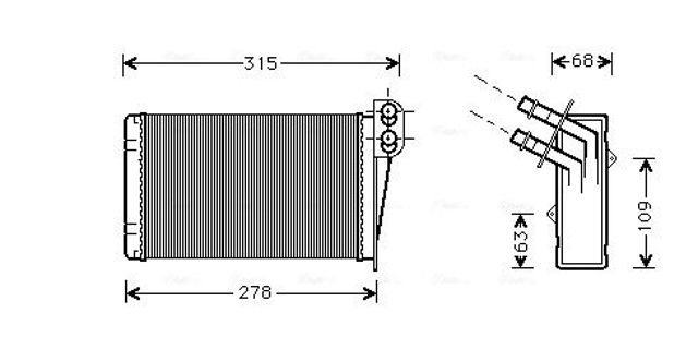 Радиатор отопителя салона RT6228 AVA