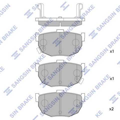 Колодки тормозные задние, дисковые SP1062 SANGSIN