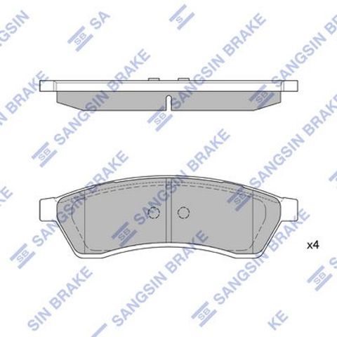 Колодки тормозные задние, дисковые SP1119R SANGSIN