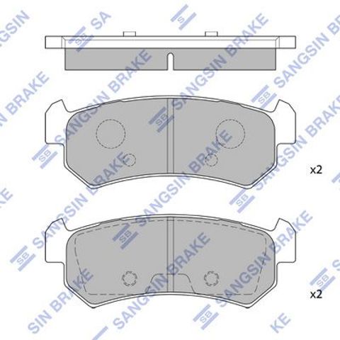 Комплект задних колодок SP1160 SANGSIN