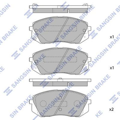 Передние тормозные колодки SP1196 SANGSIN