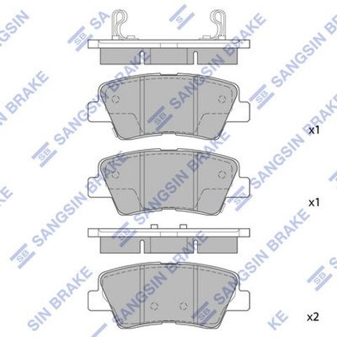 Колодки тормозные задние, дисковые SP1239 SANGSIN