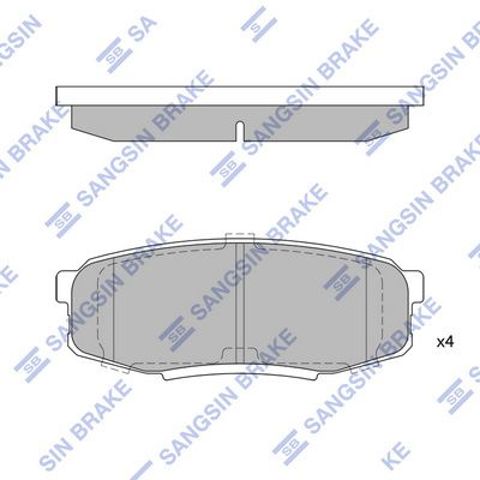 Комплект задних колодок SP1382 SANGSIN