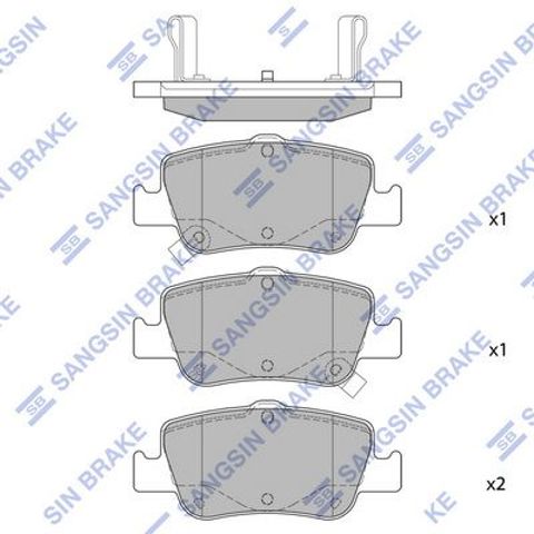 Комплект задних колодок SP1501 SANGSIN