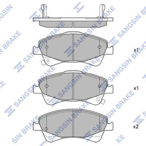 Колодки тормозные дисковые комплект SP1580 SANGSIN