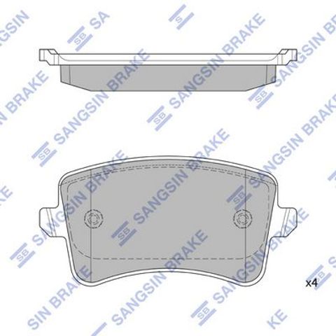 Комплект задних колодок SP2146 SANGSIN