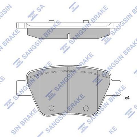 Задние тормозные колодки SP2314 SANGSIN