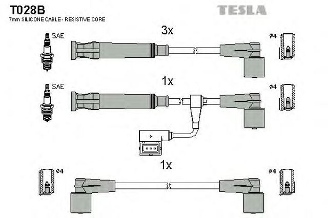 Комплект проводов зажигания T028B