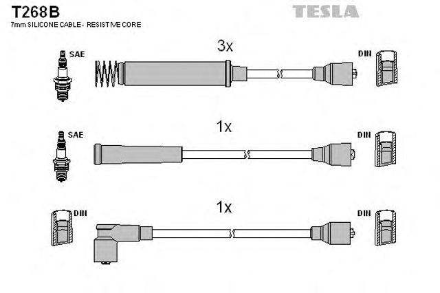 Комплект проводов зажигания T268B