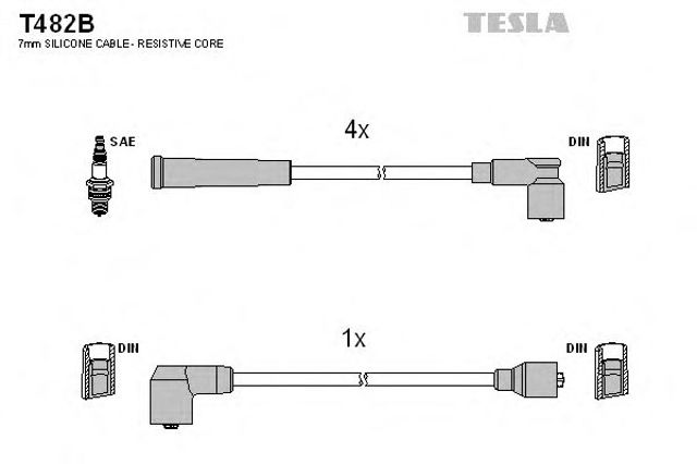 Провода высоковольтные T482B