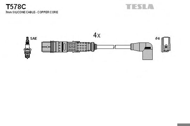 Комплект проводов зажигания T578C