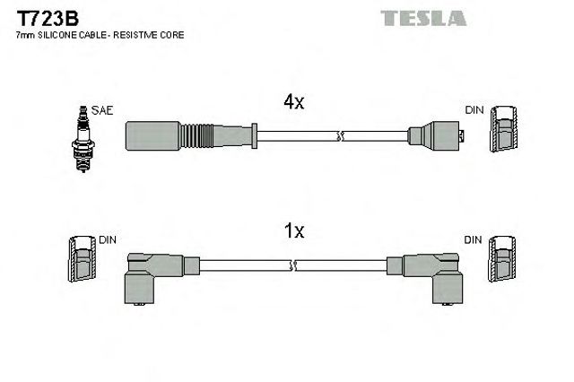 Комплект проводов зажигания T723B
