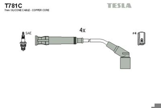 Комплект проводов зажигания T781C