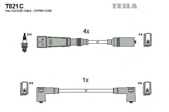 Комплект проводов зажигания T821C